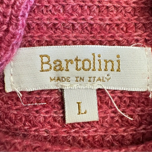 Bartolini Rasberry Pink Made in Italy Sweater Wool Cashmere Size L - Picture 12 of 14